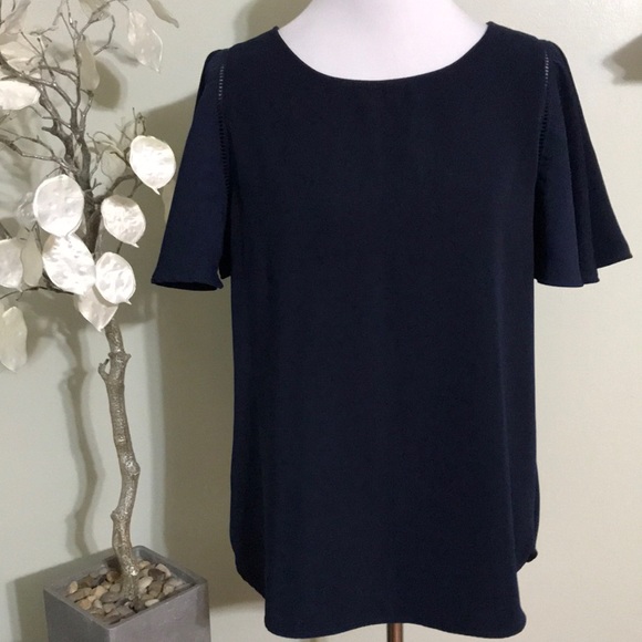 Ann Taylor Tops - ANN TAYLOR NAVY BLUE BLOUSE